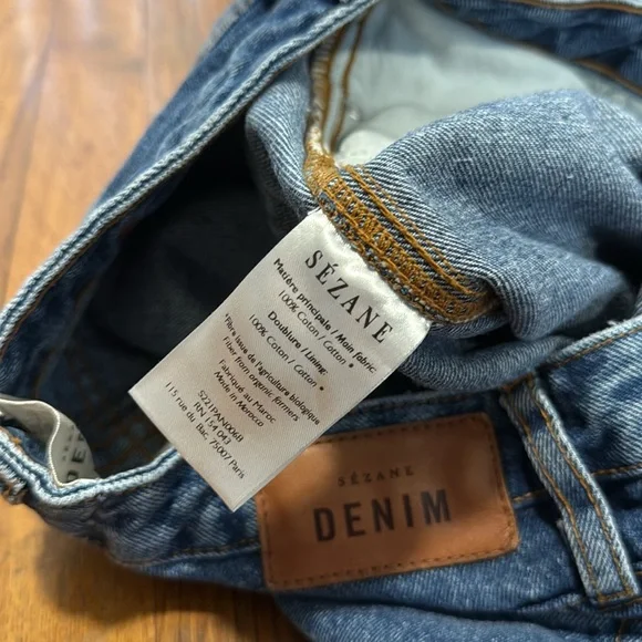 Sezane Blue Straight Leg Jeans - Picture 7 of 8